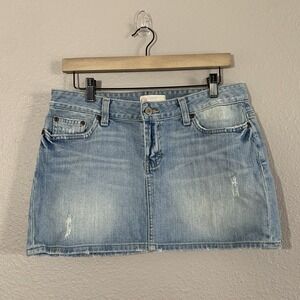 BKE Starlite Stretch Embroidered Mini/Midi Denim Jean Skirt‎ Women's Size 29